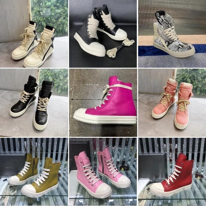 Boots Leather Slipper Men Women Sneakers High Top Own Booties Black Lace Up Boot Breathable Shoes XX007