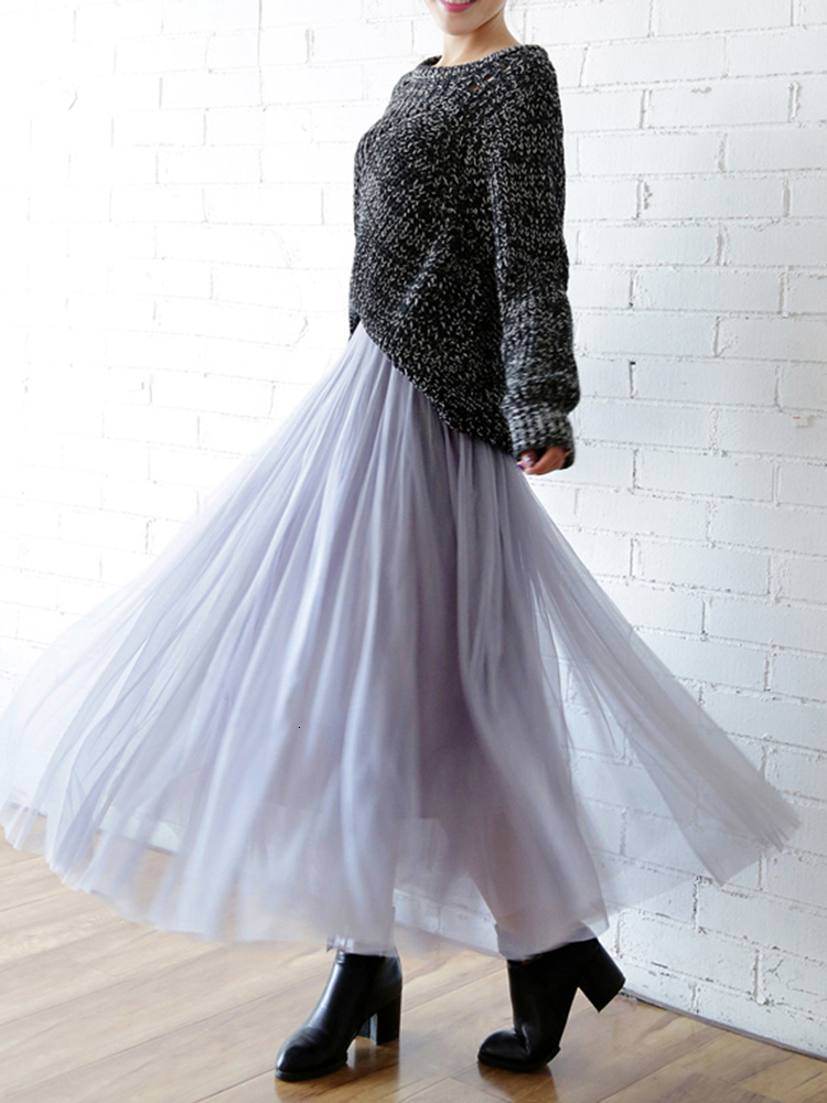 Skirts JMPRS Vintage Tulle Summer Women Elastic High Waist Mesh Pleated Elegant Korean A Line Office Ladies 230417
