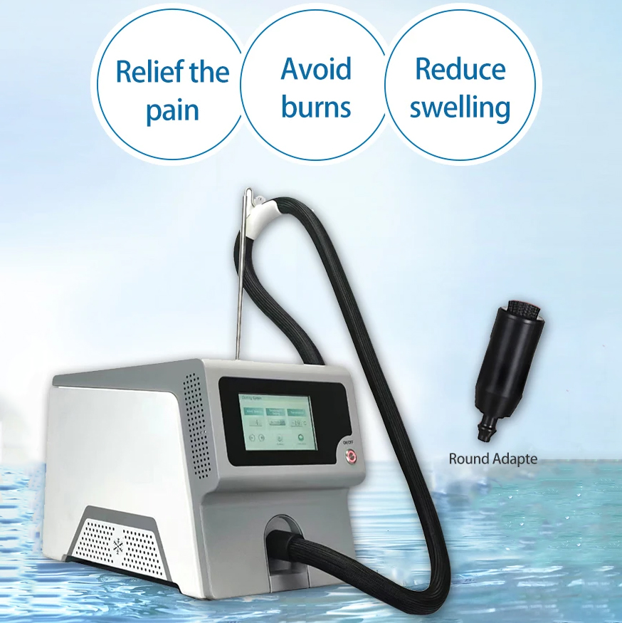 CE Certified Post Laser Skin Injury Recovery Cryo Cold Air Skin Cooling Machine Pain Relief Muscle Relaxation Auxiliary Use with Laser Machine