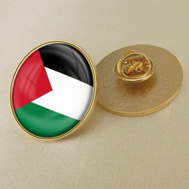 Palestine Flag Pin Brooch National Emblem Flag Badge Lapel Pins Palestine Metal Lapel Pin Country Badges