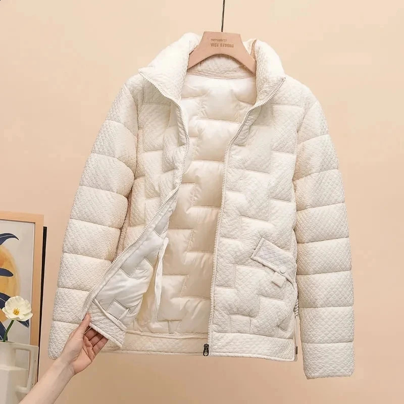 Women's Down Parkas 2023 Winter Black Women Jacket Cotton Jackets Stand Collar Casual Warm Parka Snow Wear Coat Beige Outwear Female 231116
