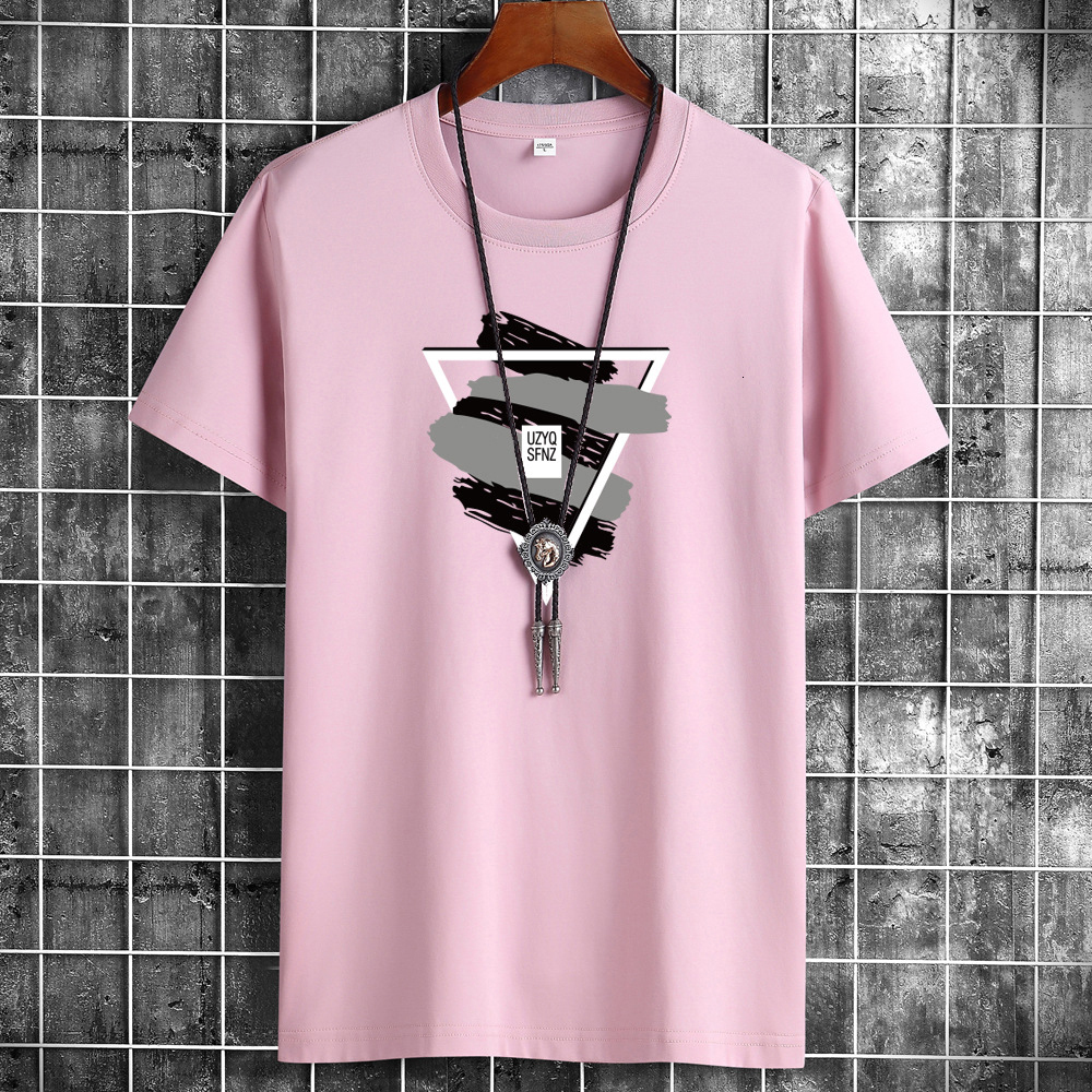 Men's TShirts Geometry Graphic Summer Pure Cotton Tops Tee for Men Casual Male Plus Size T Slim Fit Clothing 230417