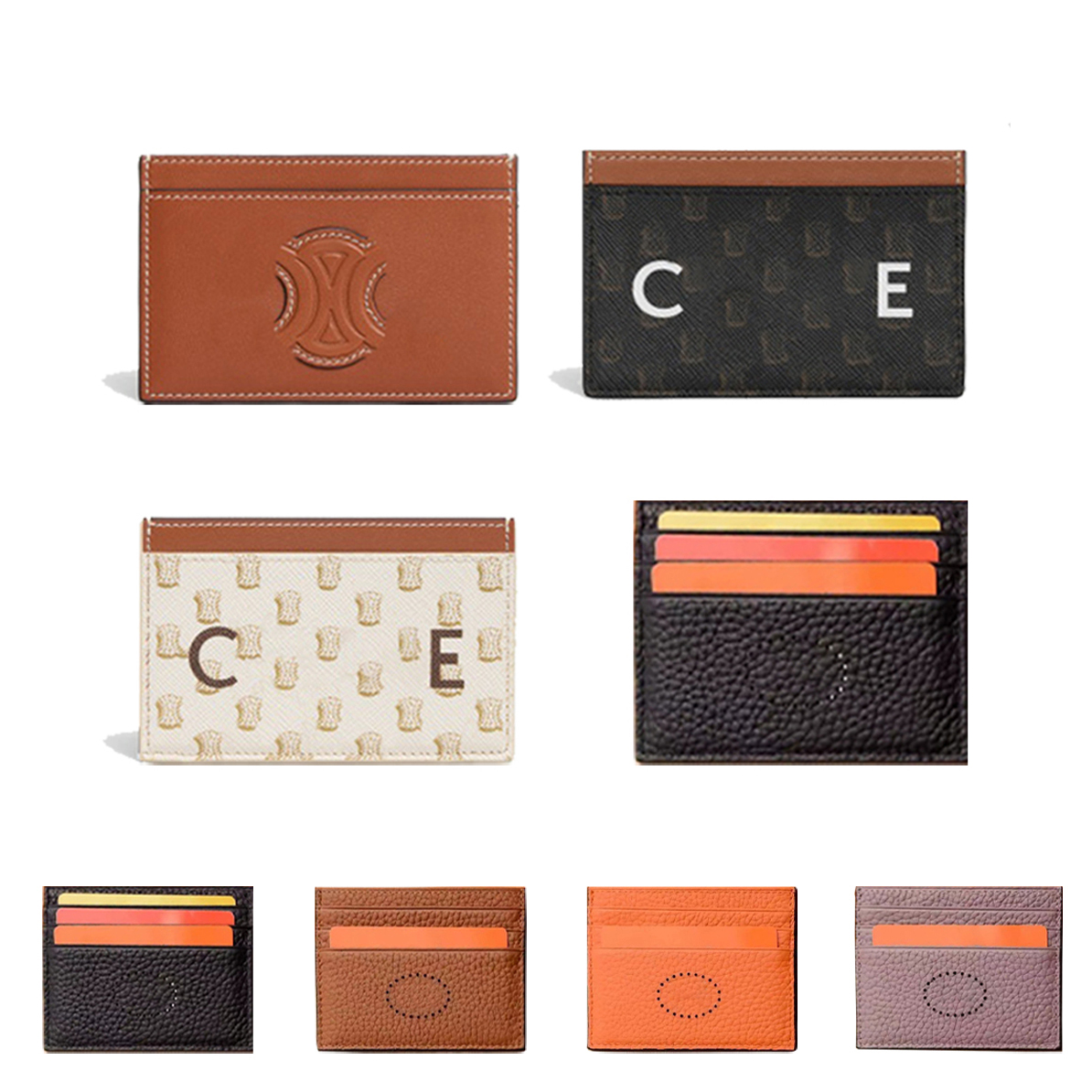 Women's original With box Mens wallets cardholder purse smooth sheepskin Leather card holder Luxury designer card Holders Coin celins Purses woman wallet key pouch, Cl-mon0gram white brown
Women's original With box Mens wallets cardholder purse smooth sheepskin Leather card holder Luxury designer card Holders Coin celins Purses woman wallet key pouch, Cl-mon0gram white brown