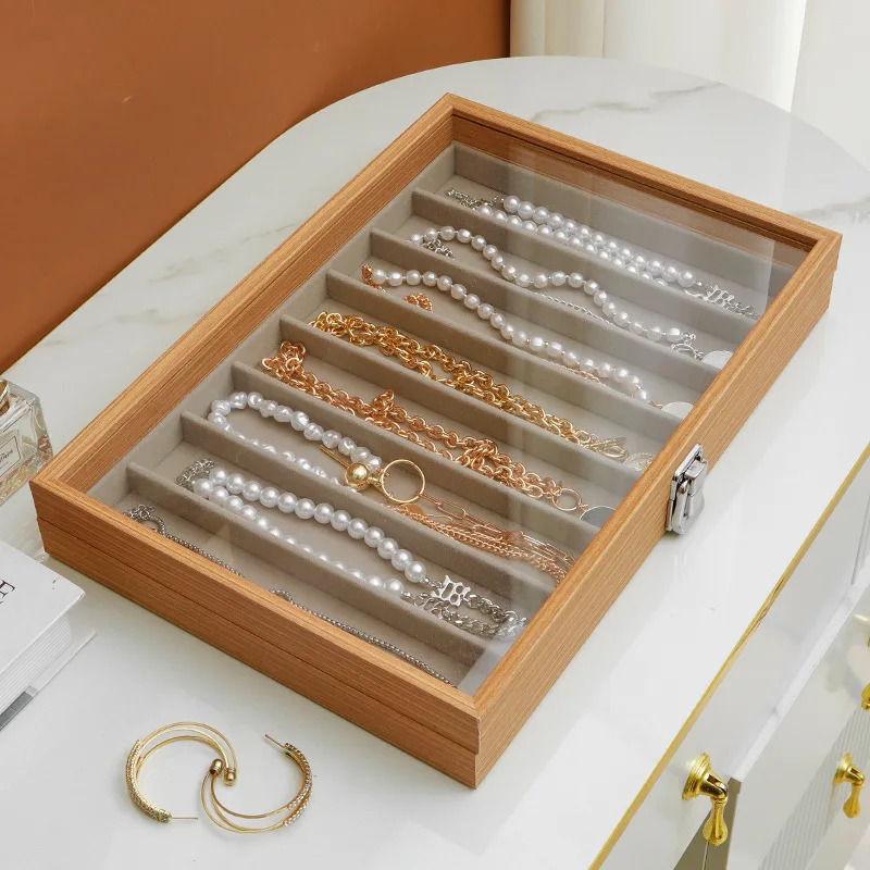Jewelry Boxes Fashionable Wooden Dustproof Long Bracelet Sweater Chain Lady Box 231117