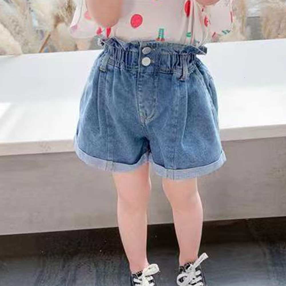 Shorts Girls Jeans Short Summer Kids Casual Solid Clothes Baby Cotton Trousers Children's Button Denim Shorts Pant Korean Style 230417