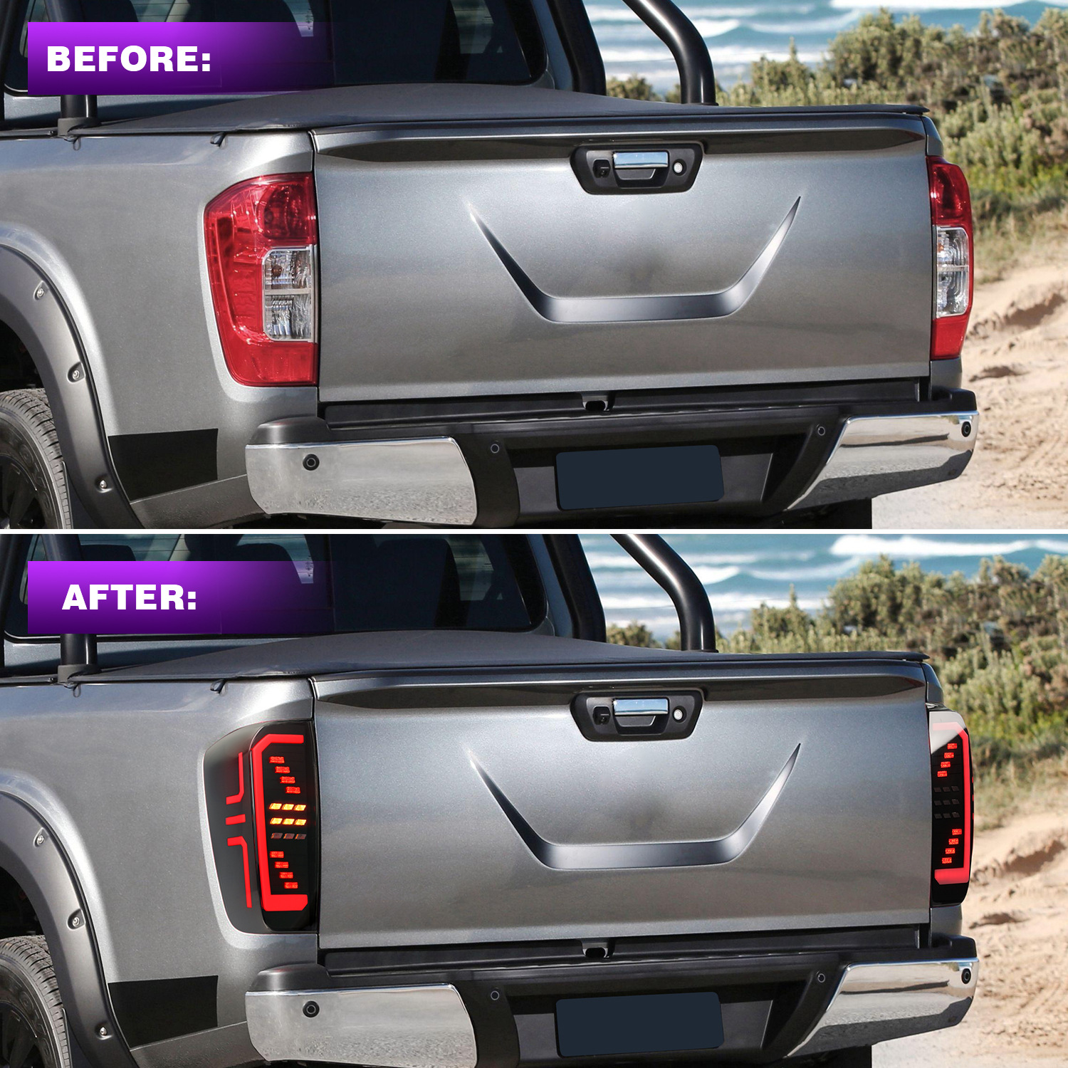 Taillight Assembly For Nissan Navara NP300 20 15-20 20 Taillights LED DRL Running lights Fog lights Rear parking