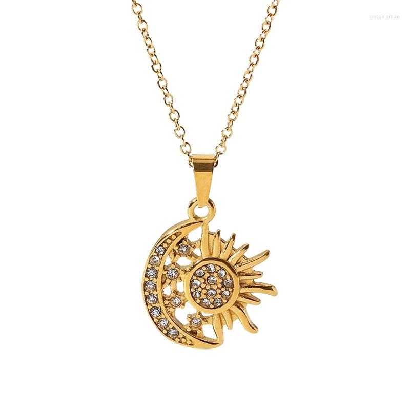 Pendant Necklaces Youthway Exquisite Sun Moon Necklace Waterproof Women Jewelry Stainless Steel Metal Choker Bijoux Femme Accessories
Pendant Necklaces Youthway Exquisite Sun Moon Necklace Waterproof Women Jewelry Stainless Steel Metal Choker Bijoux Femme Accessories