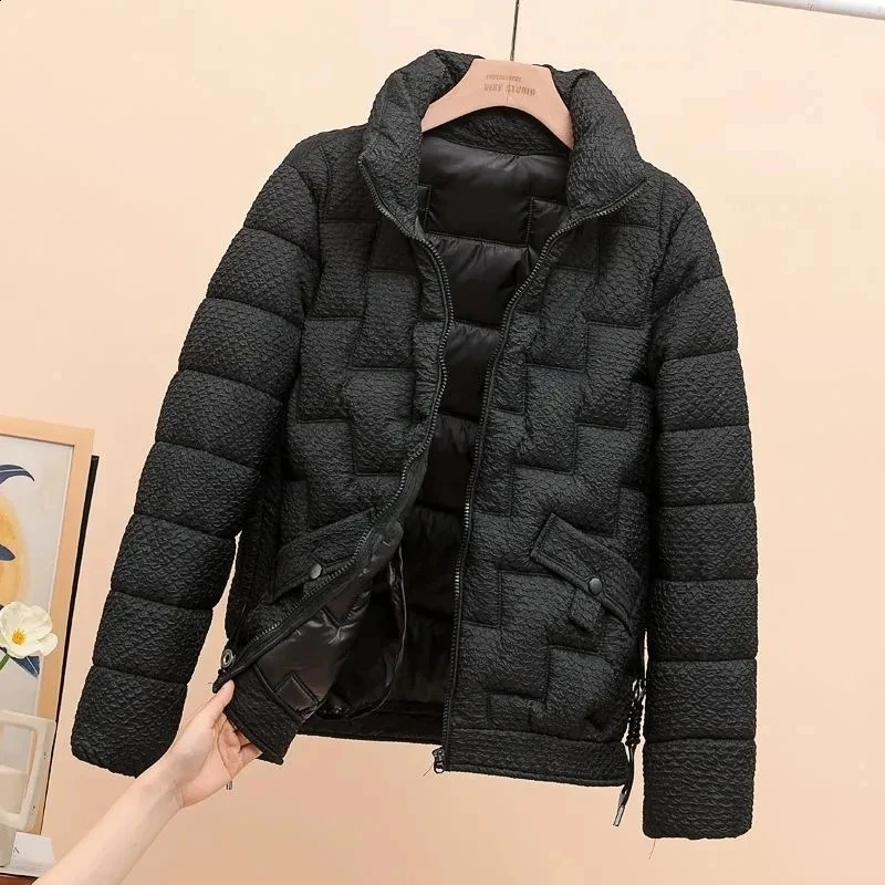 Women's Down Parkas 2023 Winter Black Women Jacket Cotton Jackets Stand Collar Casual Warm Parka Snow Wear Coat Beige Outwear Female 231116