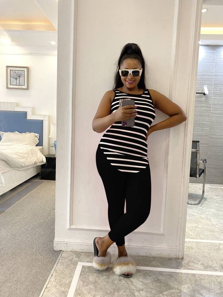 2023 Designer Summer Tracksuits Women Two Piece Sets Sleeveless striped top and Pants Plus size 3XL Outfits Casual Jogger Suits Wholesale Clothes 9681