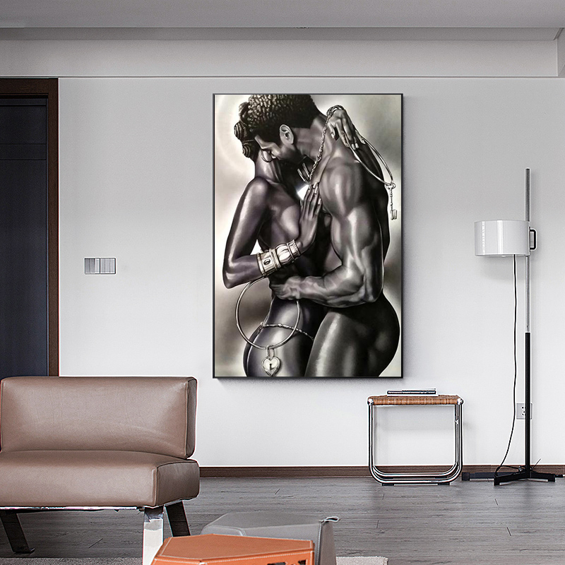 Naked Black Couple Oil Painting Perfect Lovers Canvas Posters and Prints Cuadros Wall Pictures For Living Room Decor Frameless
Naked Black Couple Oil Painting Perfect Lovers Canvas Posters and Prints Cuadros Wall Pictures For Living Room Decor Frameless
