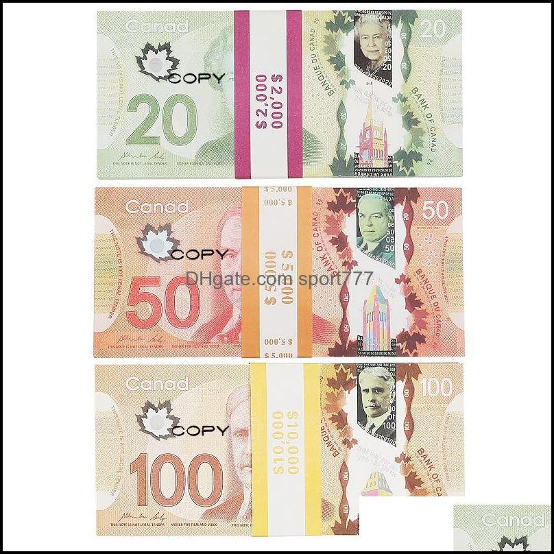 Other Festive Party Supplies Prop Money Cad Canadian Dollar Canada Banknotes Fake Notes Movie Props Drop Delivery Home Garden Dh 968