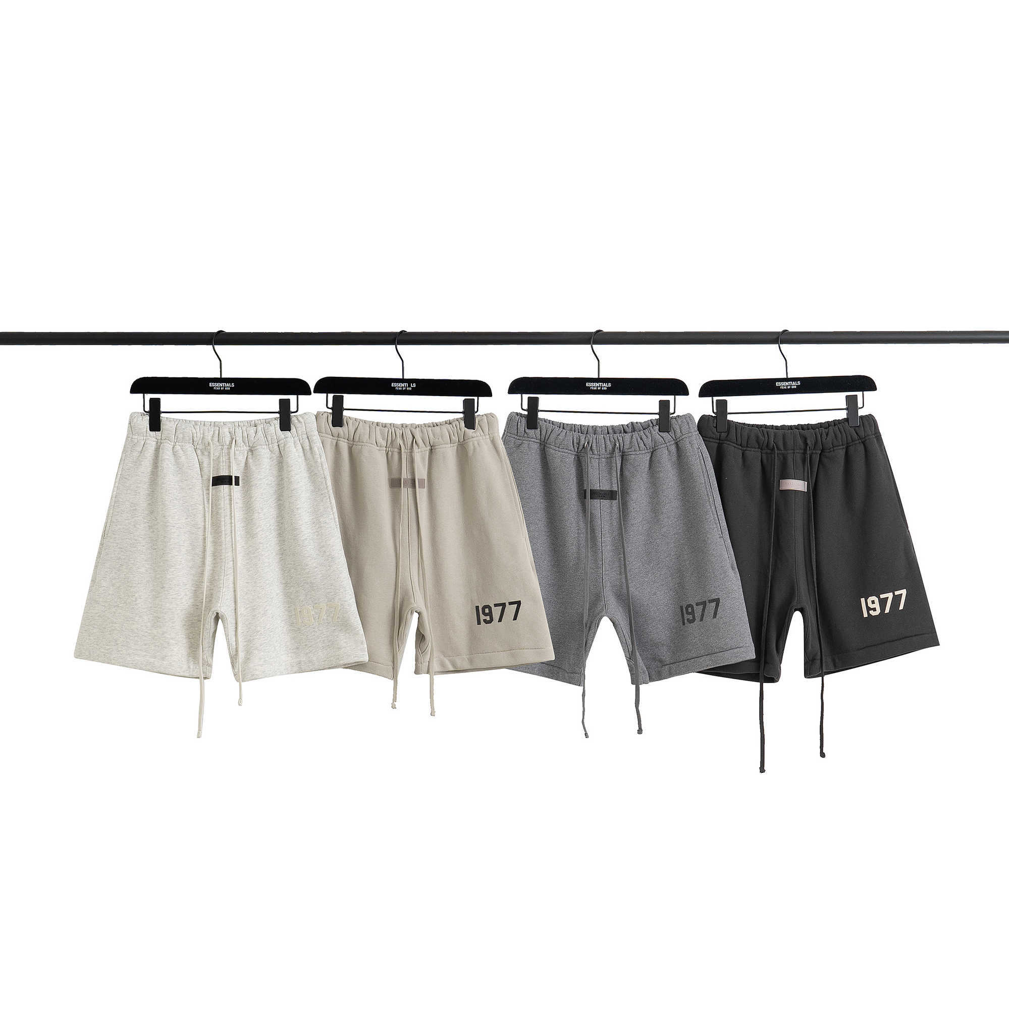 ESS shorts Luxury Mens Designer Fog FEARs OF GOD double thread ESSEN fashion summer sports casual men's 1977 shorts casual short, 1977 shorts with iron black loops
ESS shorts Luxury Mens Designer Fog FEARs OF GOD double thread ESSEN fashion summer sports casual men's 1977 shorts casual short, 1977 shorts with iron black loops