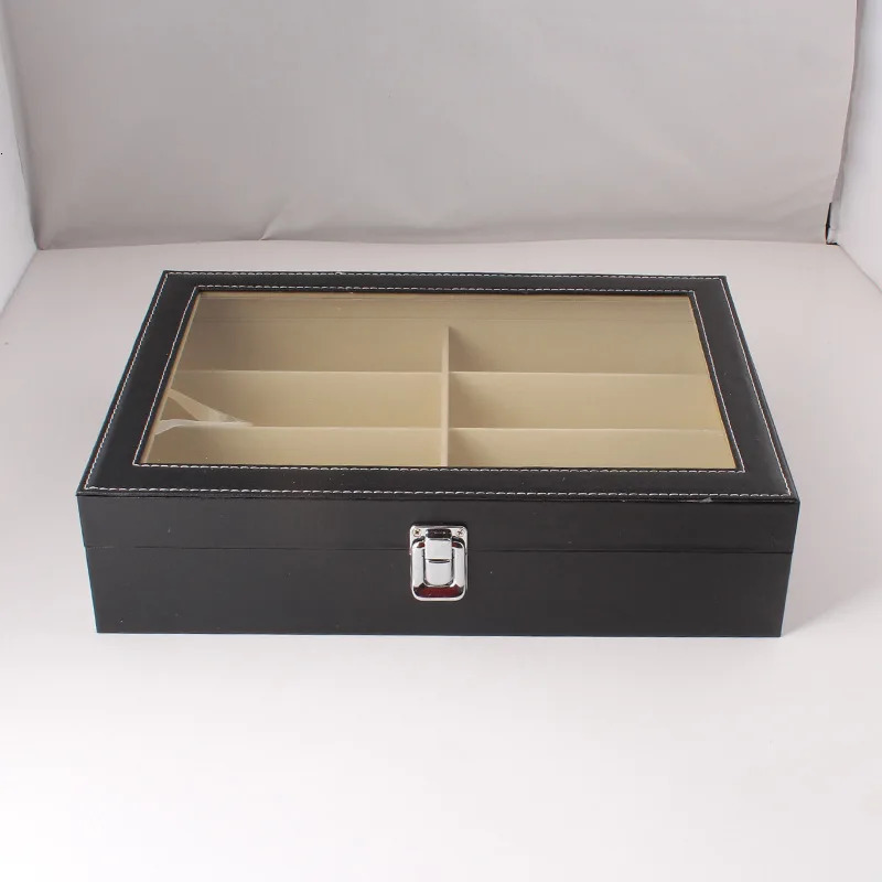 Jewelry Boxes PU Leather 8 bit Eyeglass Case Green Sunglasses Organizer Display Packaging box 231117