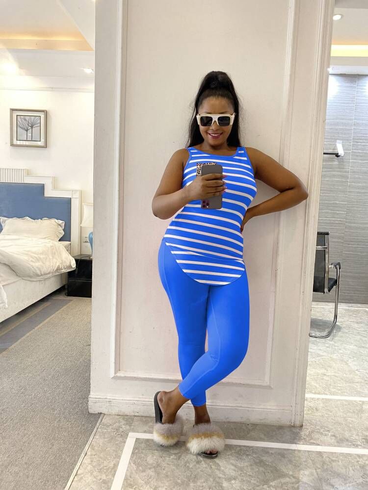 2023 Designer Summer Tracksuits Women Two Piece Sets Sleeveless striped top and Pants Plus size 3XL Outfits Casual Jogger Suits Wholesale Clothes 9681