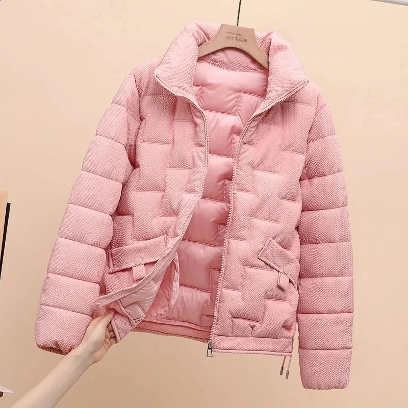 Women's Down Parkas 2023 Winter Black Women Jacket Cotton Jackets Stand Collar Casual Warm Parka Snow Wear Coat Beige Outwear Female 231116
