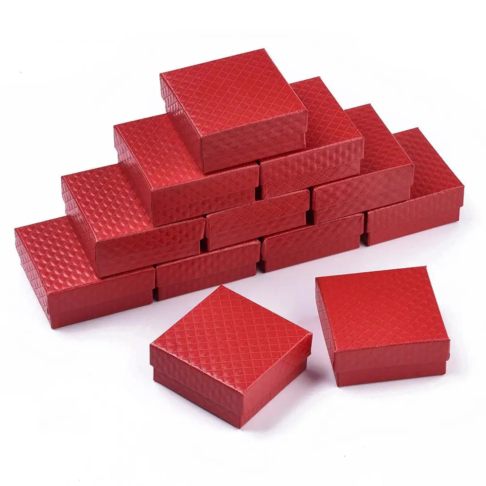 Jewelry Boxes 12pc Organizer Storage Gift Box Pendant Necklace Earrings Ring Paper Jewellry Packaging Container with Sponge Inside 231117