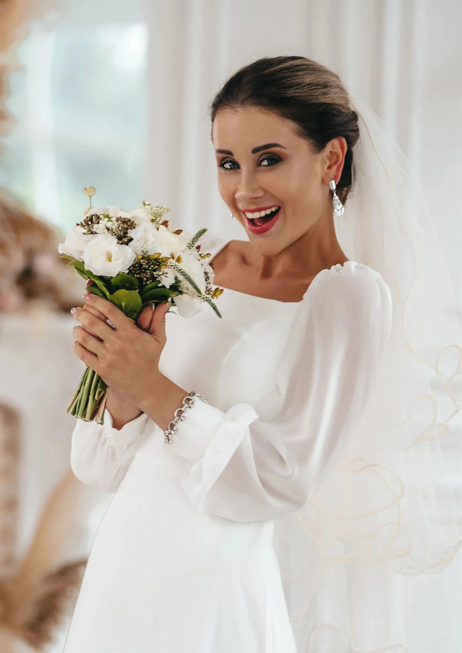 New Simple Wedding Dress 2024 A Line Square Collar Long Sleeve Floor Length Chiffon Beach Bridal Gowns Eleagnt Vestidos De Novia Civil