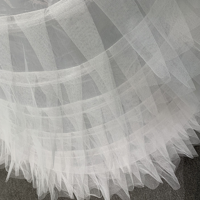 White Tulle 6 Hoops Petticoats for Wedding Dress Plus Size Fluffy Woman Ball Gown Underskirt Crinoline Pettycoat Hoop Skirt