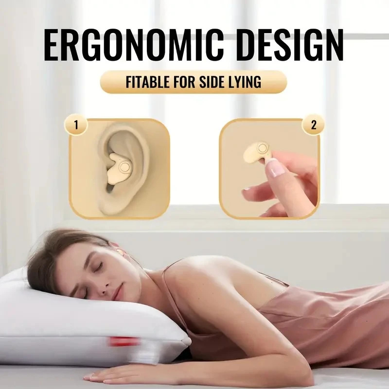 Cell Phone Earphones Invisible Sleep Wireless Earphone TWS Bluetooth 5 3 Headphones Hidden Earbuds IPX5 Waterproof Noise Reduction Sports Headset 2311