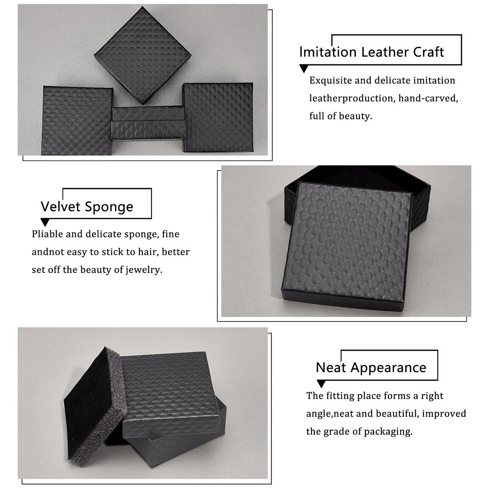 Jewelry Boxes 12pc Organizer Storage Gift Box Pendant Necklace Earrings Ring Paper Jewellry Packaging Container with Sponge Inside 231117