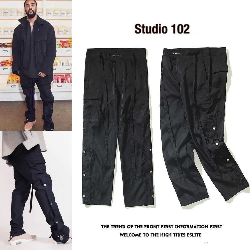 ESS Pant Luxury Mens Designer Street Fashion Season 6 Main Line Ribbon Lace Nylon Workwear Casual Pants Drawstring Pants FOG Pants, Black
ESS Pant Luxury Mens Designer Street Fashion Season 6 Main Line Ribbon Lace Nylon Workwear Casual Pants Drawstring Pants FOG Pants, Black