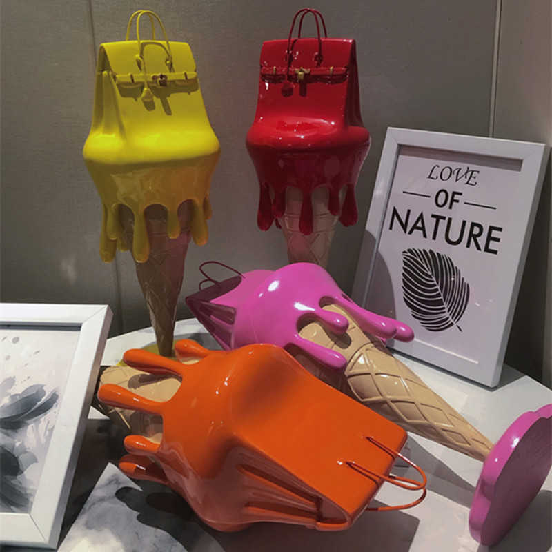 Decorative Objects Figurines Nordic Baby Birkream Statue Art Angels Ice Cream Bag Sculpture Decoration Accessories GK Home Decor For Living Room Moder