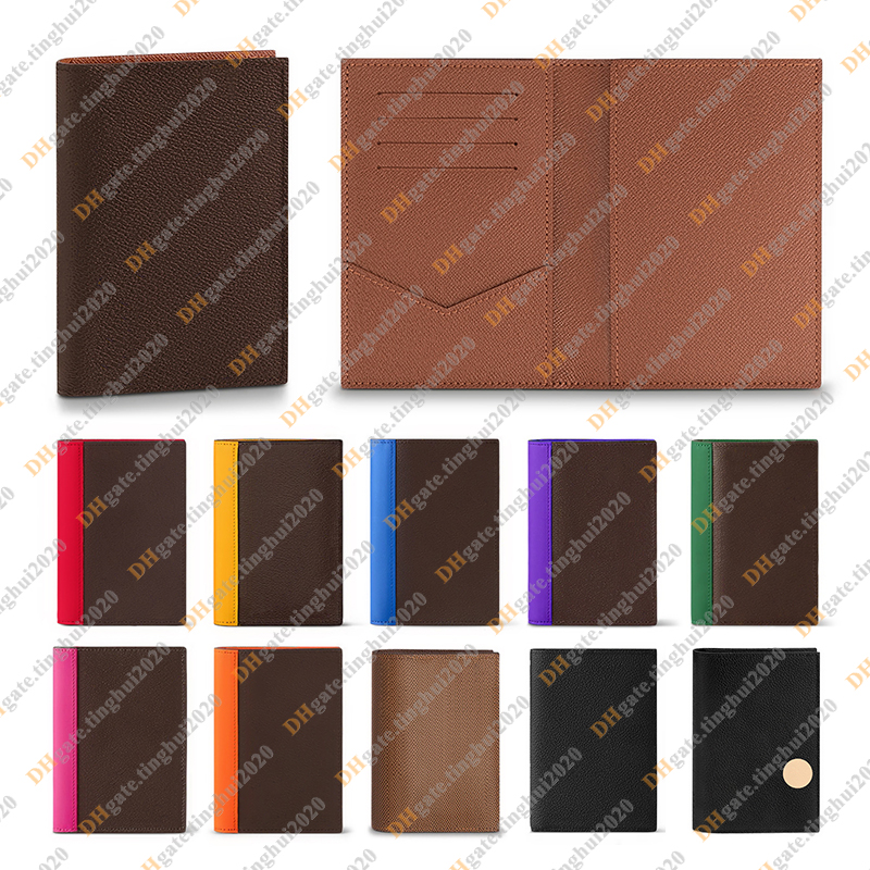 Unisex Fashion Casual Designer Luxury Passport Cover Holders Wallet Coin Purse Key Pouch Credit Card Holder TOP Mirror Quality M64502 M64501 N64411 M63914 Business