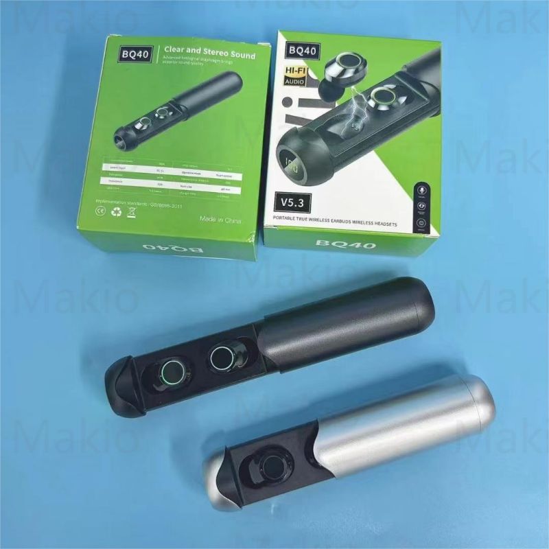 TWS Bluetooth headphone Wireless Earphone Fingerprint control BQ40 model In-ear Built-in Microphone LED display High quality Headphone Sport Earphone 