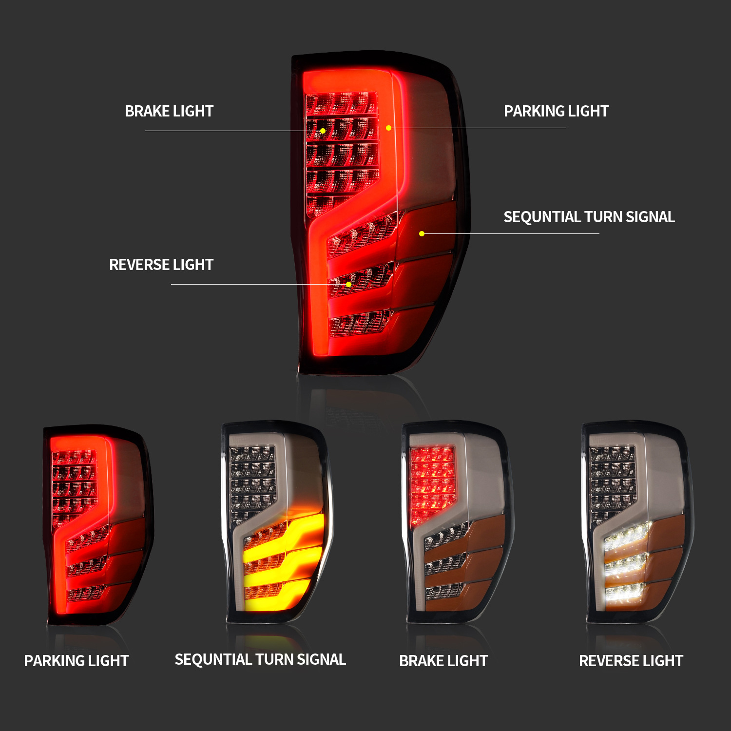 Taillight For Ford Ranger/Everest 20 12-20 20 Car Modified LED Singal Lamps Accessories Dynamic Brake Fog Lights