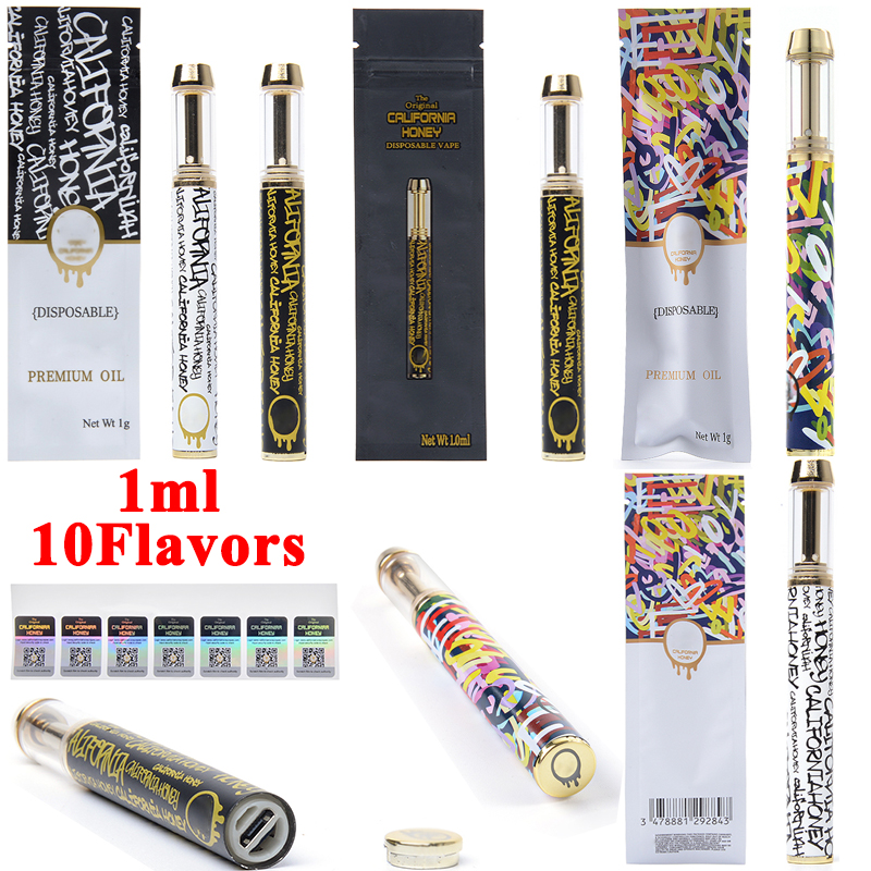 Californian Honey Disposable E cigarettes 10 Flavors Rechargeable 1ml 1Gram Empty Device Pods Disposable Vape Pens 530MAH Dab Pen With Plastic Bags Vape Starter kit
Californian Honey Disposable E cigarettes 10 Flavors Rechargeable 1ml 1Gram Empty Device Pods Disposable Vape Pens 530MAH Dab Pen With Plastic Bags Vape Starter kit