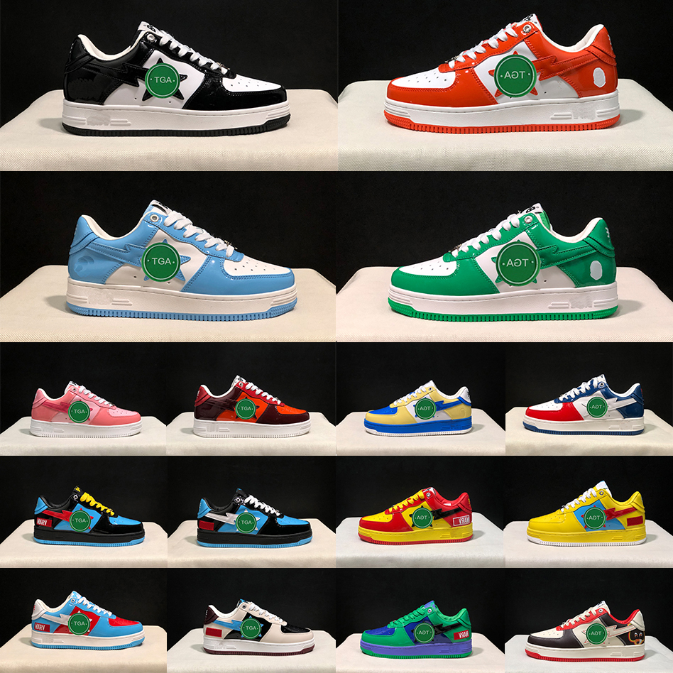 Bapestas Running Shoes Baped Platform Shoe STA Black White Blue Pink Green Red Beige Patent Leather USA College Dropout Suede Camo Pastel Sneakers for Men and Women, Item#6
Bapestas Running Shoes Baped Platform Shoe STA Black White Blue Pink Green Red Beige Patent Leather USA College Dropout Suede Camo Pastel Sneakers for Men and Women, Item#6