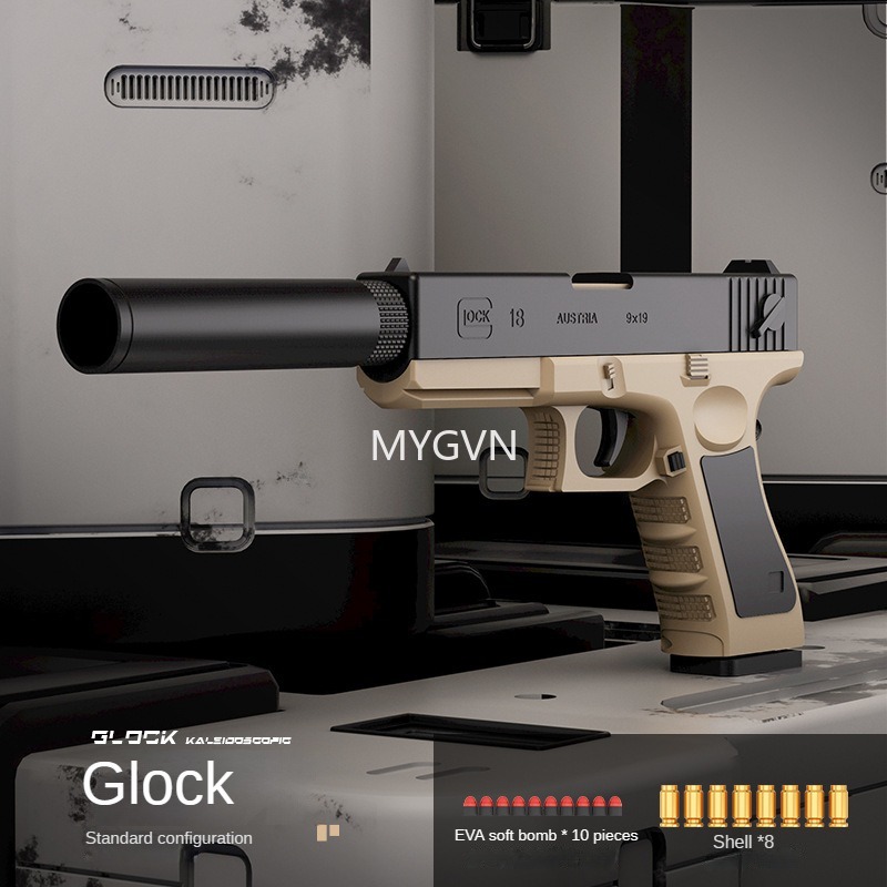 Deformable Double Shape DIY Manual Launcher Shell Ejected Soft Bullet Gun Flashlight Handle Silencer Accessories Outdoor Game Toy Gun