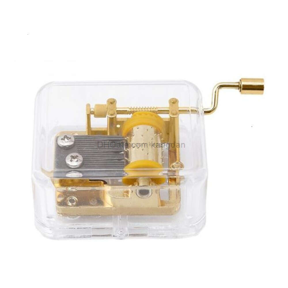 New Arrival Unique Musical Box Acrylic Hand Novelty Items Crank Music Box Golden Movement Melody Castle in the Sky Creative Gift Artware