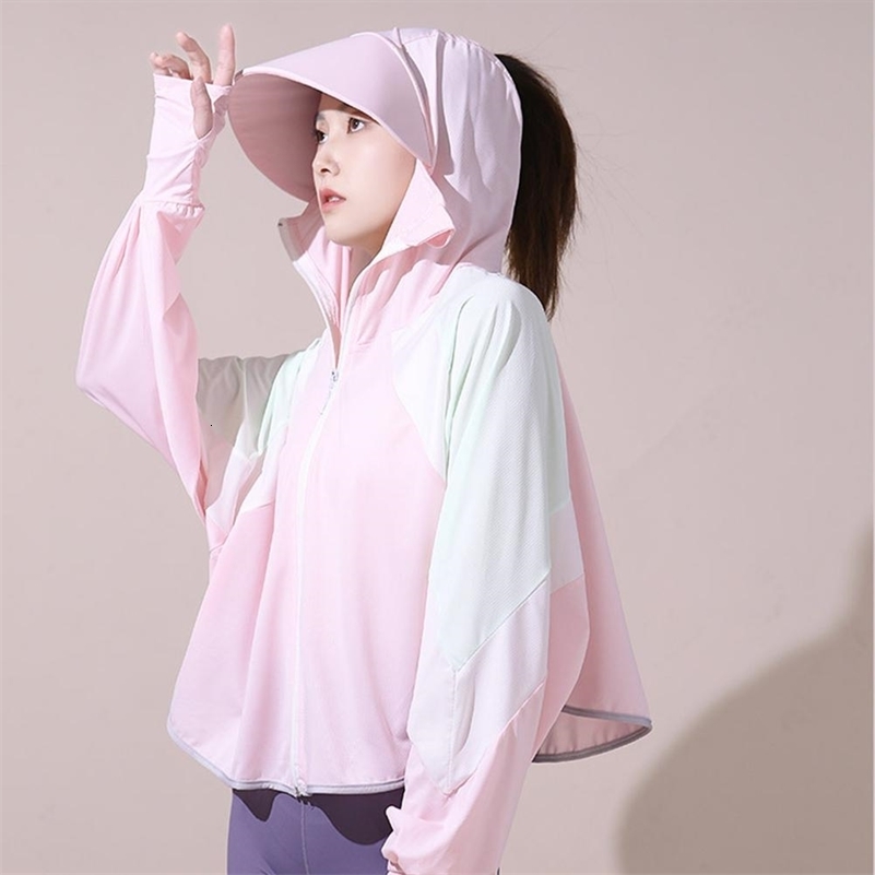 Women's Jackets Women Sun Protective Clothing UPF50 Summer Outdoor Breathable UV Protective Outdoor Long Sleeve Tee Shirt Hooded Jacket 230417