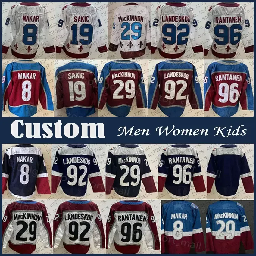 Colorado''Avalanche''CUSTOM 8 Cale Makar 29 Nathan MacKinnon Custom Men Women Kids Hockey Jersey Gabriel Landeskog Mikko Rantanen Nazem Kadri