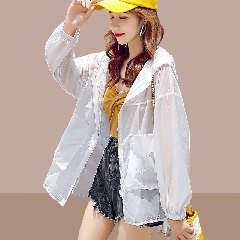 Women's Jackets Sun Protection Clothing Thin Women's Jacket Summer UV Protection Breathable Hooded Casual Pocket Coat Female Outerwear 23041