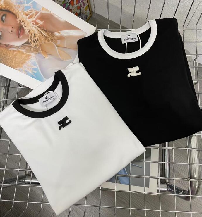 black white classic vintage designer t shirt summer short sleeve COURREGES women tshirt tee
black white classic vintage designer t shirt summer short sleeve COURREGES women tshirt tee