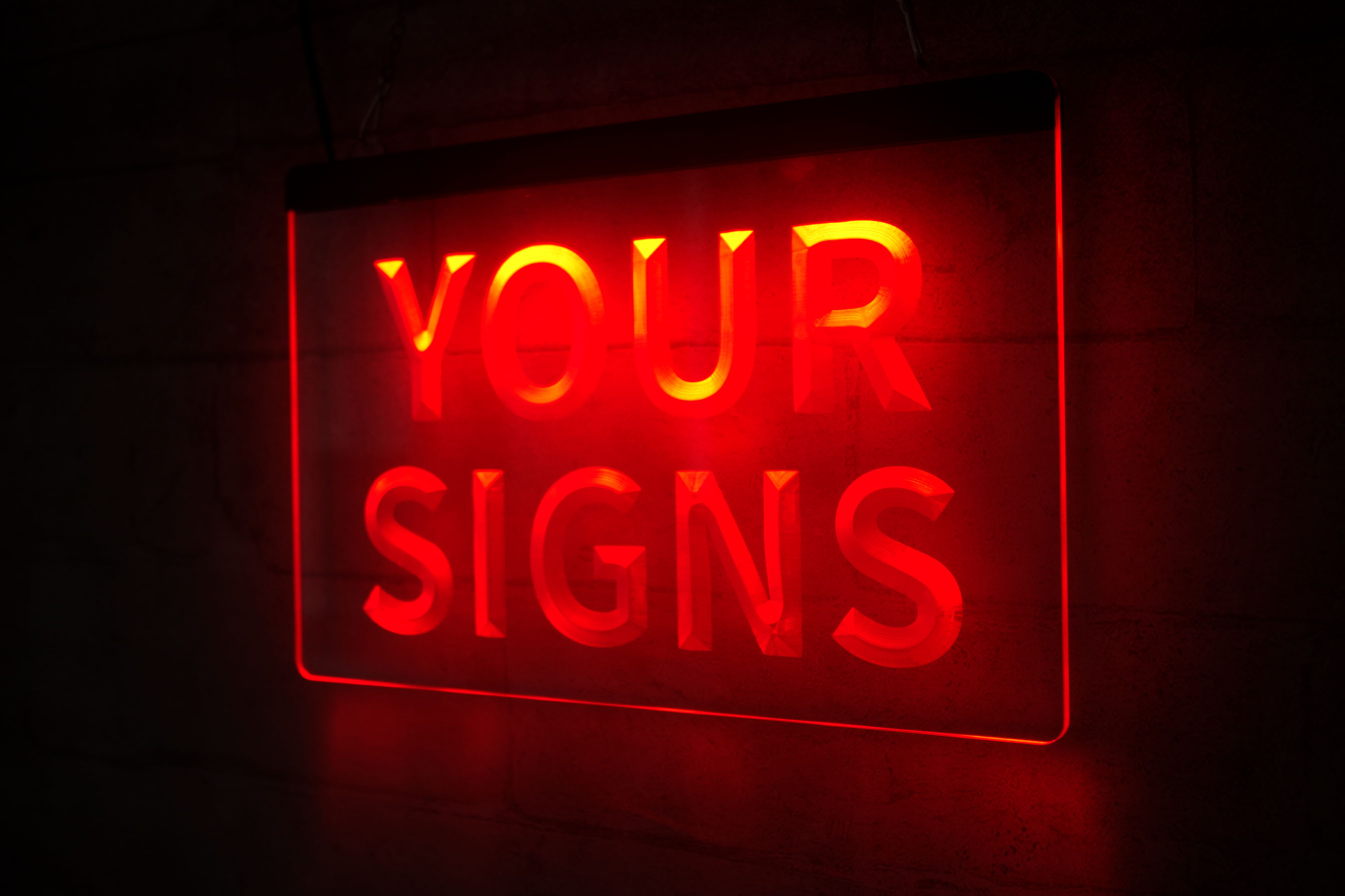 Custom Your Signs 3D Engraving LED Light Sign Wholesale Retail