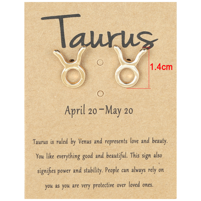 12 Constellation Stud Earrings 18K Gold Plated Zodiac Earrings for Women Horoscope Symbol Earring with Wish Card Aries ,Cancer,Libra,Taurus,Pisces Wom