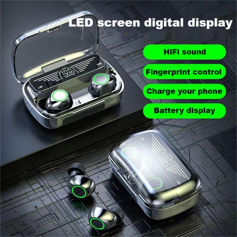 TWS Bluetooth headphone Fingerprint control BQ10 In-ear Built-in Microphone Wireless Earphone LED display high Quality Headphone Sport Earphone