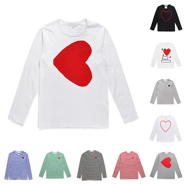 PLAY Spring Autumn T-shirt Striped Embroidered Love Round Neck Long Sleeve Loose Men Women Couple Casual, Silver
PLAY Spring Autumn T-shirt Striped Embroidered Love Round Neck Long Sleeve Loose Men Women Couple Casual, Silver
