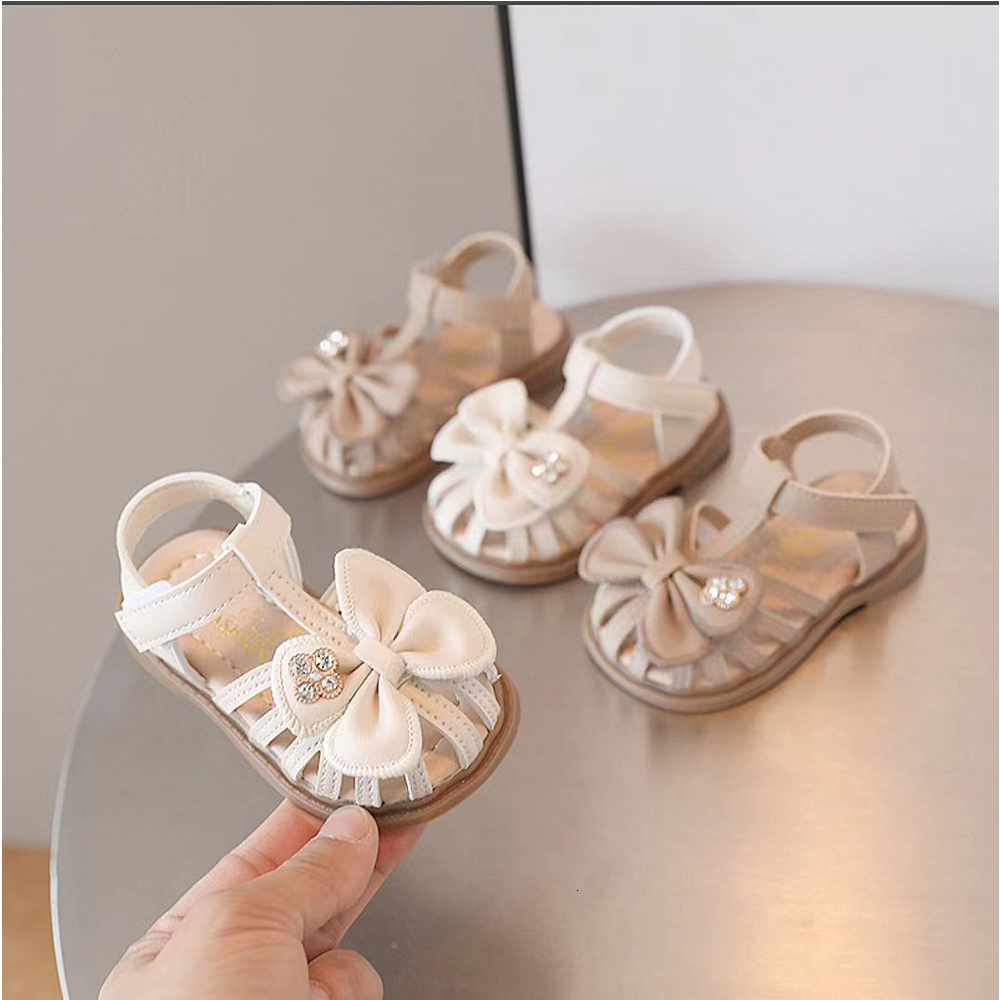Sandals Summer 0-36m Born Baby Girls PU Soft Bottom Anti-slip First Walkers Hook Loop Sandals kids Toddler Girl Princess Shoes 230417
