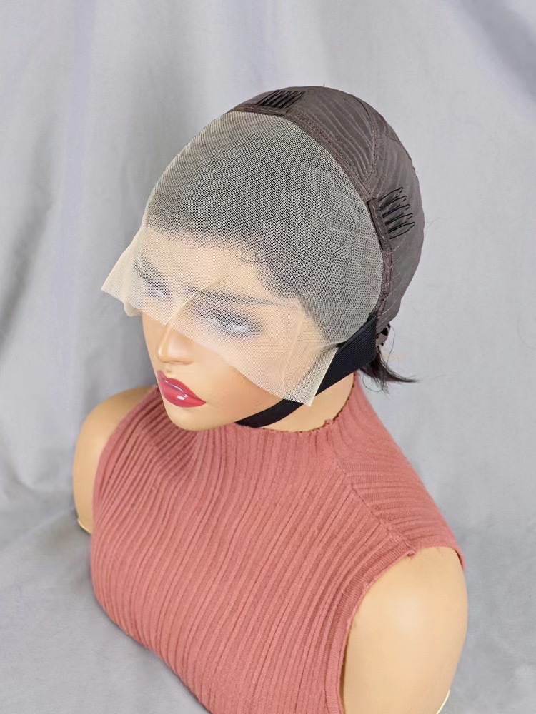 Pixie Cut Human Hair 13X4 Lace Frontal Wigs Glueless Short Bob Wig Pre Plucked With Natural Hairline