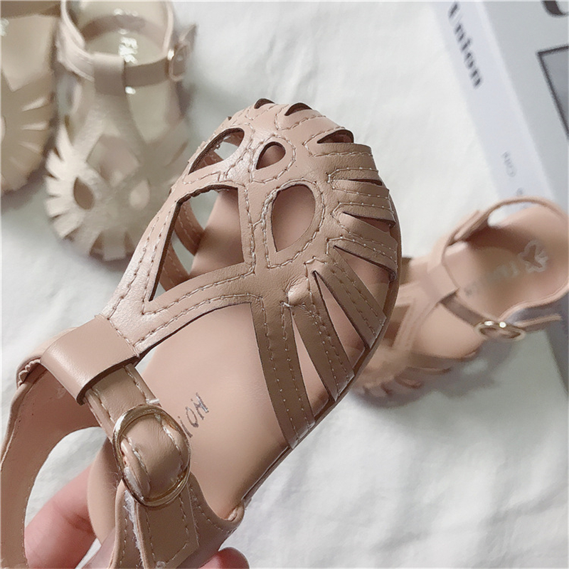 Sandals Baby Summer Shoes 1-6 Years Baby Girls Cut-outs Beach Sandals First Walkers Toddler Kids Soft Sole Princess Dress Shoes 21-30 230417