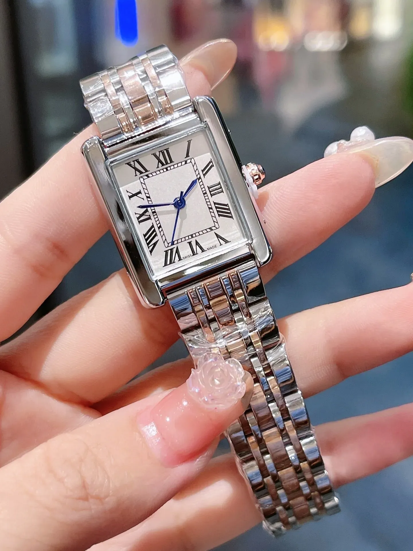 Luxury brand Wrist-watch Womens tank Watch Square Watches Premium Quartz Movement Stainless steel strap Bracelet Waterproof lady banquet Wristwatches