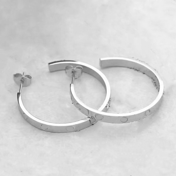 luxury Brand Design Love C Stype Stud Earrings Titanium Steel Stainless Steel Earring For Lovers Couple Jewelry Gift