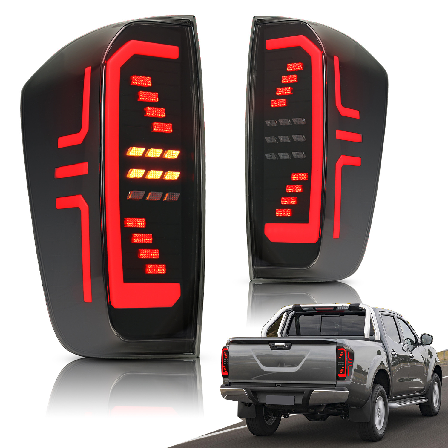 Car Styling Rear Lights For Nissan navara 20 15-20 20 LED Brake Taillight Running Light Dynamic Turn Signal Taillights