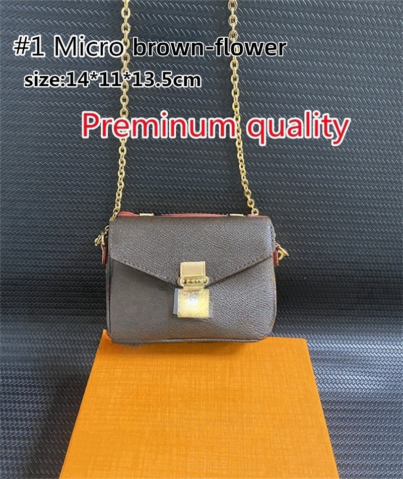Met Real Leather Chain Shoulder Bag Mini Handbag Iconic S-lock clasp CrossBody Flap Monograms Pochette Purse 14*11*13.5cm M81390