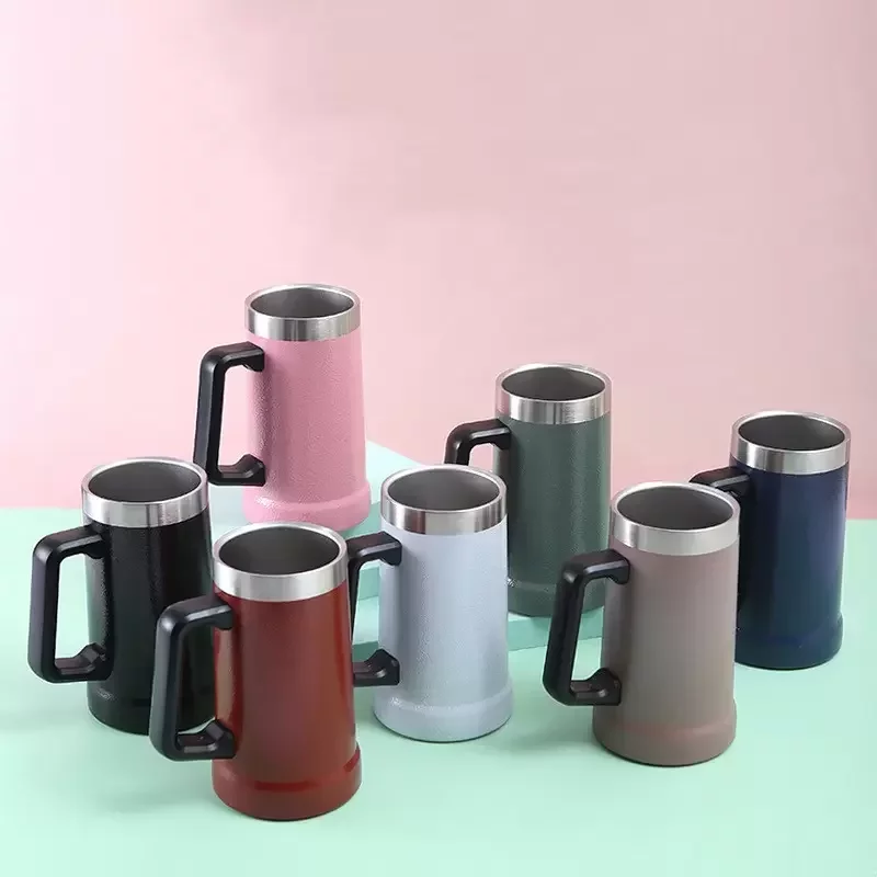 24oz beer Tumblers stainless steel vacuum insulated glass coffee cup double wall handle mug wholesale, Multi-color
24oz beer Tumblers stainless steel vacuum insulated glass coffee cup double wall handle mug wholesale, Multi-color
