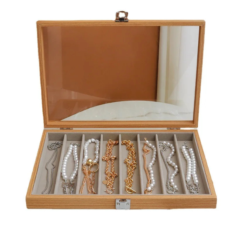 Jewelry Boxes Fashionable Wooden Dustproof Long Bracelet Sweater Chain Lady Box 231117